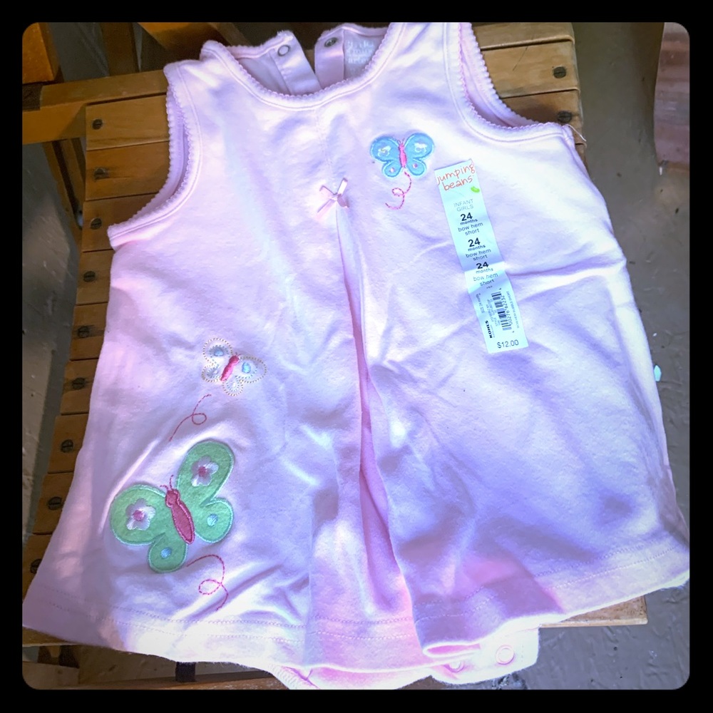 NWT pink Carters 24 month romper/dress with snaps